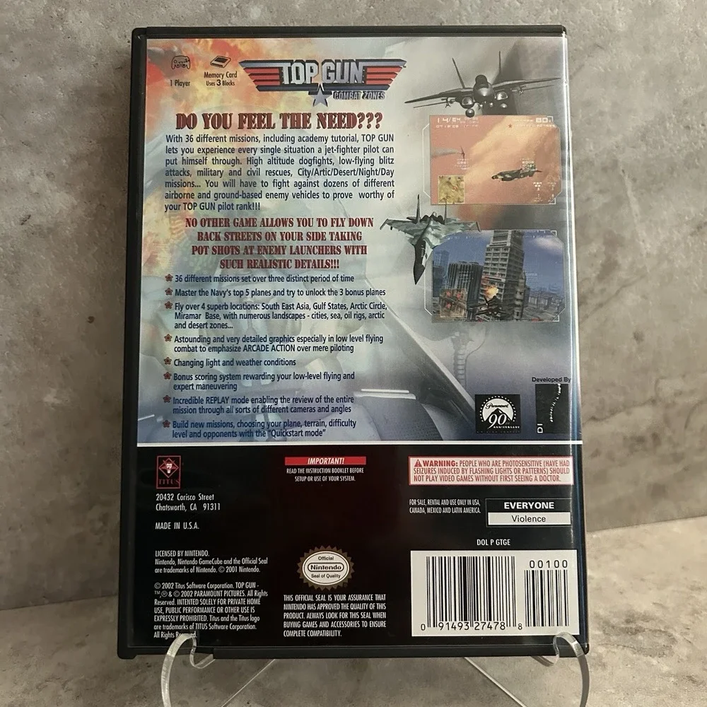 Top Gun: Combat Zones (Nintendo GameCube) CIB COMPLETE & TESTED